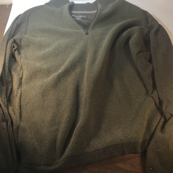 Eddie Bauer 1/4 Zip Sweater Sz XL Olive Green See Photos for Measurements - Picture 3 of 10